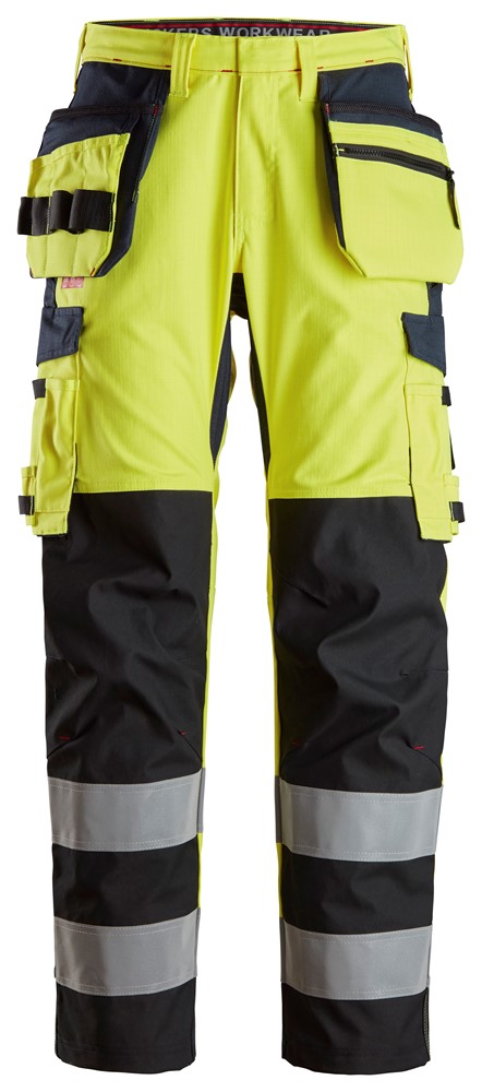 Trousers Reinforced Shin, Holster Pockets High-Vis Class 2