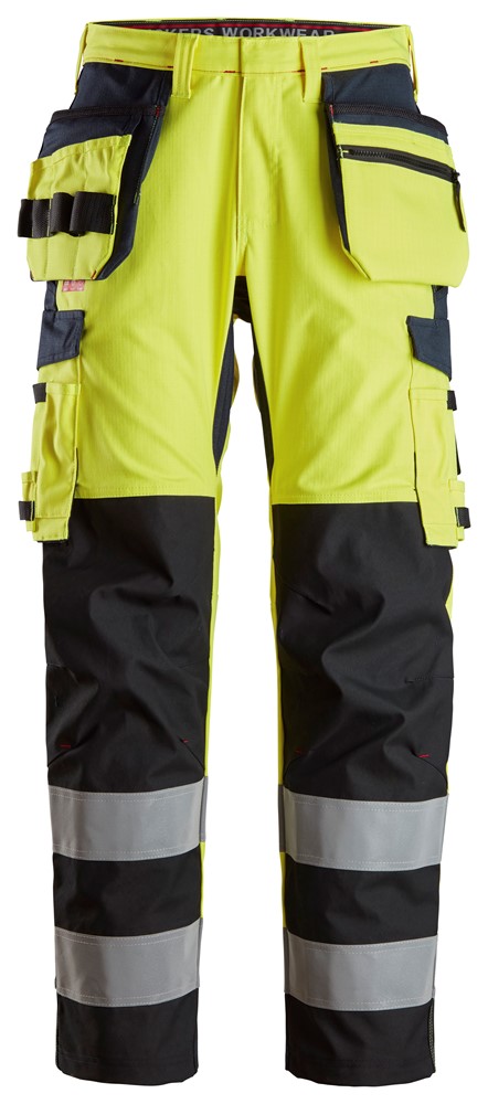 Trousers Reinforced Shin, Holster Pockets High-Vis Class 2 Trousers Reinforced Shin, Holster Pockets High-Vis Class 2