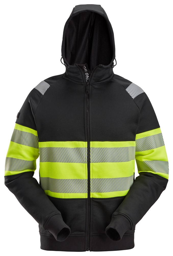 High-Vis-Kapuzenjacke mit durchgehendem Reißverschluss, Warnschutzklasse 1