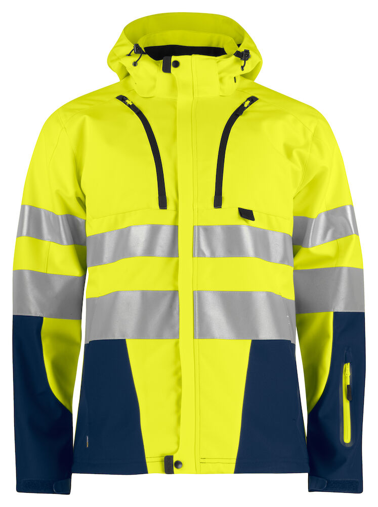 6419 FUNKTIONNELLE SOFTSHELL-JACKE EN ISO 20471 KLASSE 3/2 10 gelb/marine hv 4XL