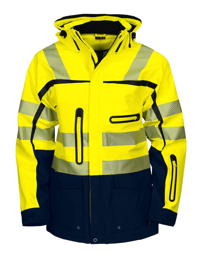 6417 WIND- UND WASSERDICHTER 3-LAGEN HARDSHELL PARKA EN ISO 20471 KLASSE 3/2 10 gelb/marine hv 3XL