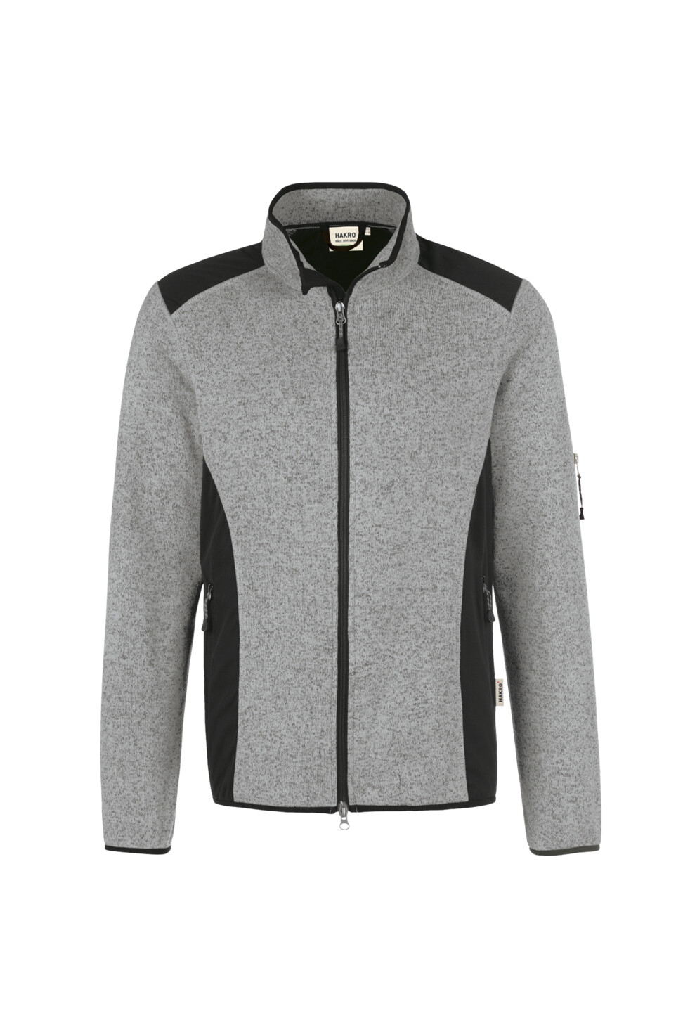 Hakro Strickfleecejacke Dawson 015-grau meliert XS