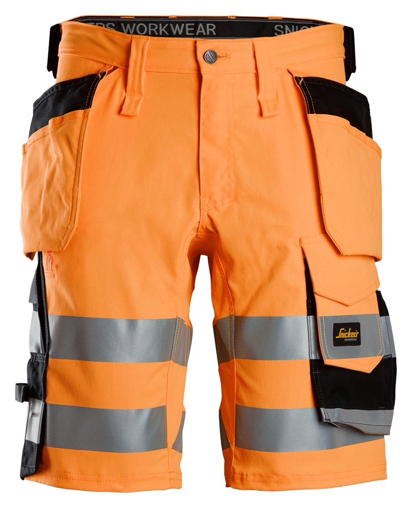 High-Vis-Stretchshorts mit Holstertaschen der Warnschutzklasse 1