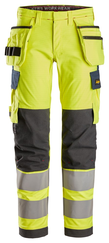 Stretch Work Trousers Holster Pockets, High-Vis Class 2