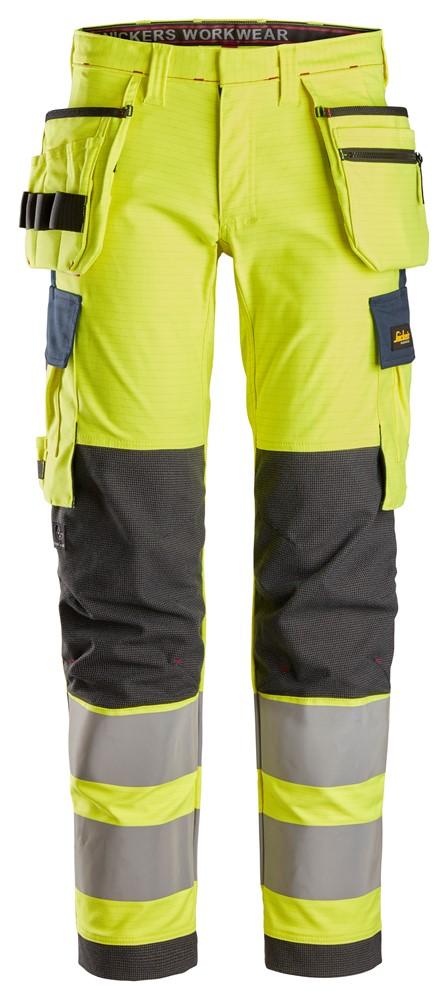 Stretch Work Trousers Holster Pockets, High-Vis Class 2 Stretch Work Trousers Holster Pockets, High-Vis Class 2