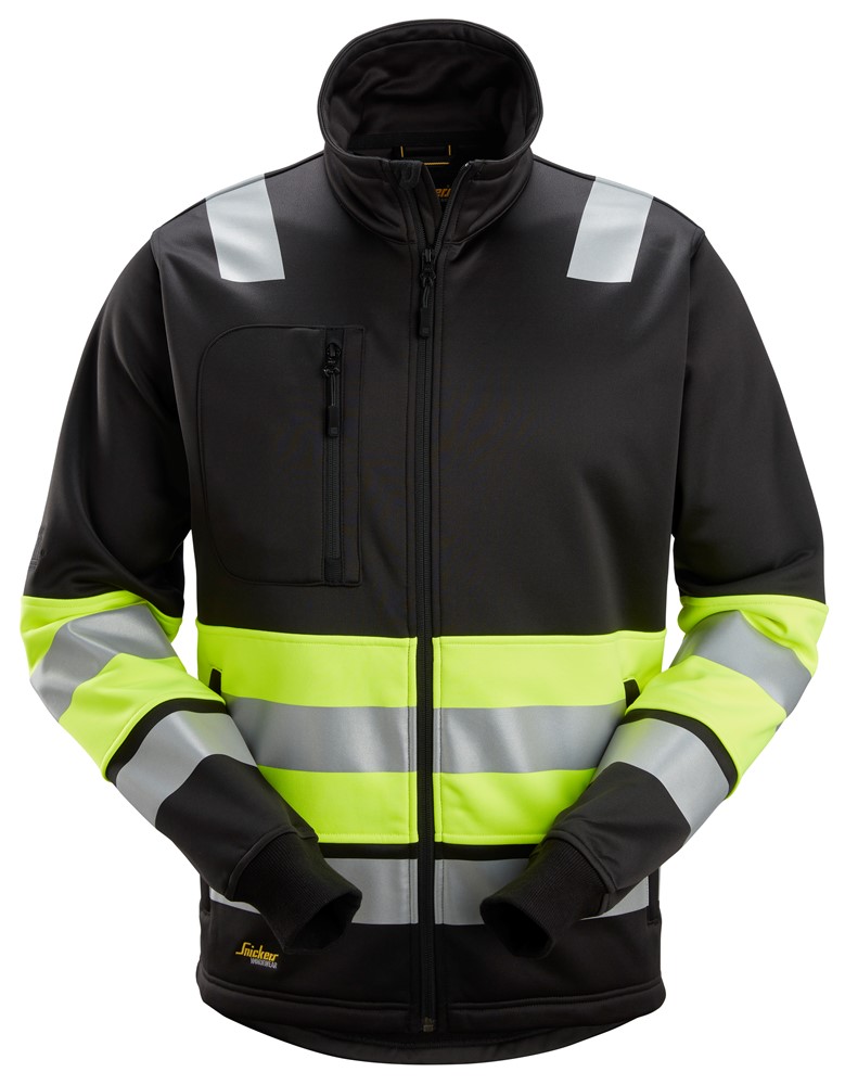 High-Vis-Jacke mit durchgehendem Reißverschluss, Warnschutzklasse 1