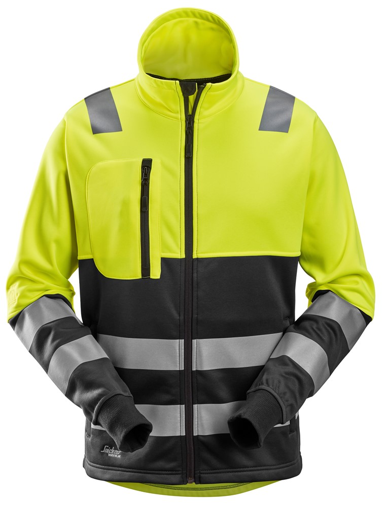 High-Vis-Jacke mit durchgehendem Reißverschluss, Warnschutzklasse 2