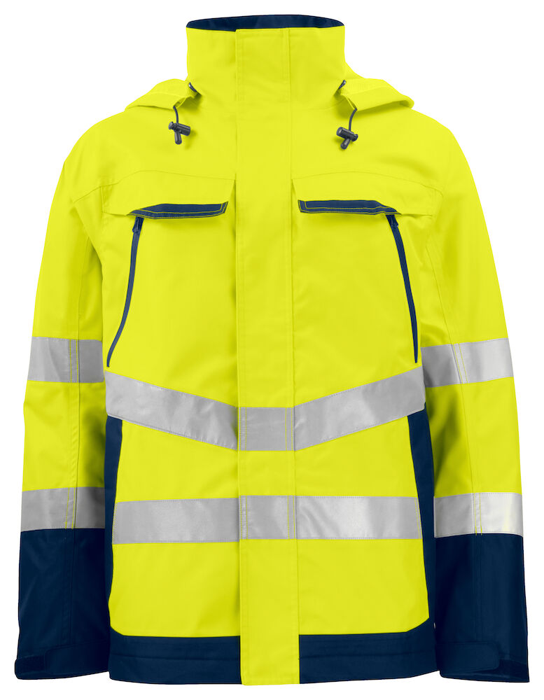 6440 WIND- UND WASSERDICHTER WARNSCHUTZ PARKA EN ISO 20471 KLASSE 3 / EN ISO 343 10 gelb/marine hv 4XL