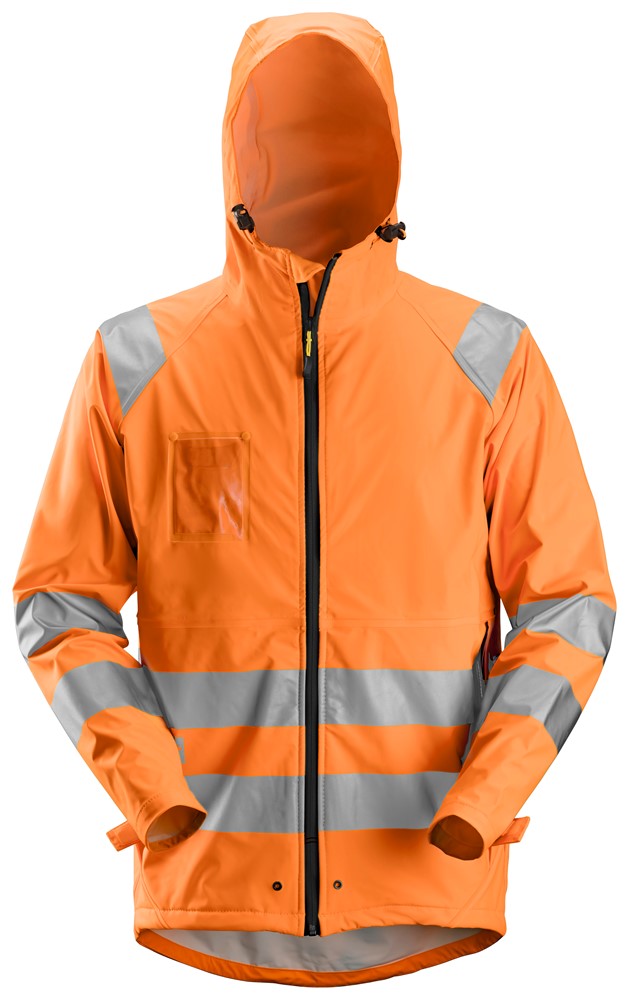 High-Vis PU Regen-Arbeitsjacke, Klasse 3 High-Vis PU Regen-Arbeitsjacke, Klasse 3