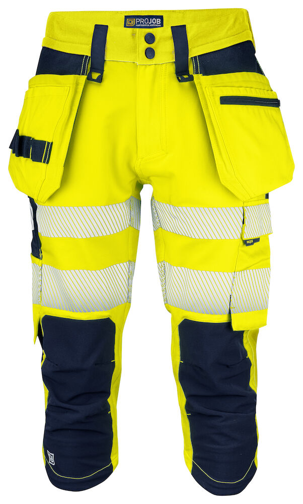 6577 3/4 ARBEITSHOSE MIT HÄNGETASCHEN EN ISO 20471 KLASSE 2/1 10 gelb/marine hv C44, Standard 6577 3/4 ARBEITSHOSE MIT HÄNGETASCHEN EN ISO 20471 KLASSE 2/1 10 gelb/marine hv C44, Standard