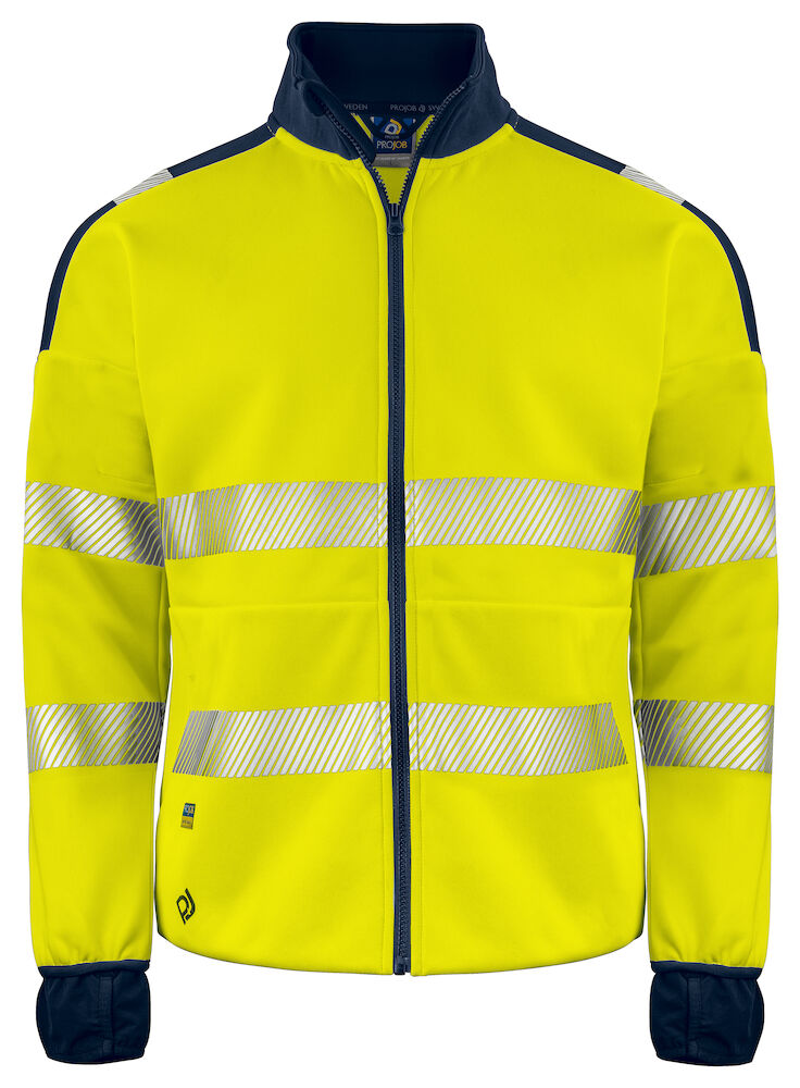 6109 FULL ZIP SWEAT JACKE EN ISO 20471 KLASSE 3/2 10 gelb/marine hv 3XL