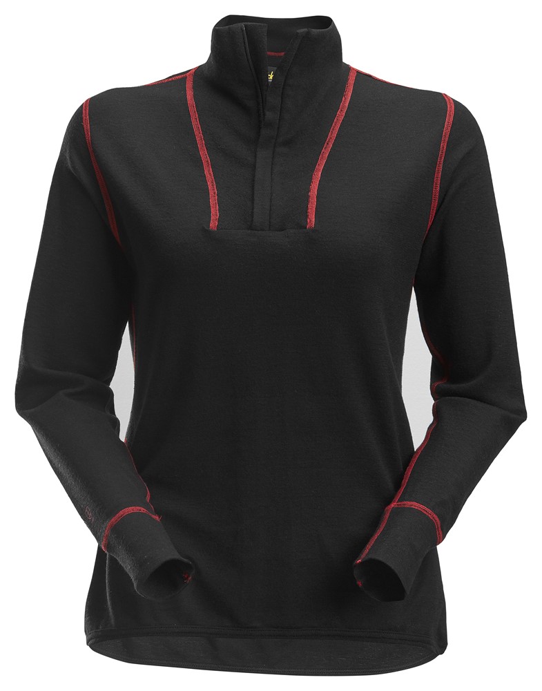 Women's Half Zip Wool Long Sleeve Shirt