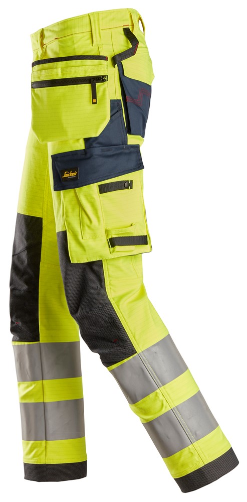 Stretch Work Trousers Holster Pockets, High-Vis Class 2 Stretch Work Trousers Holster Pockets, High-Vis Class 2