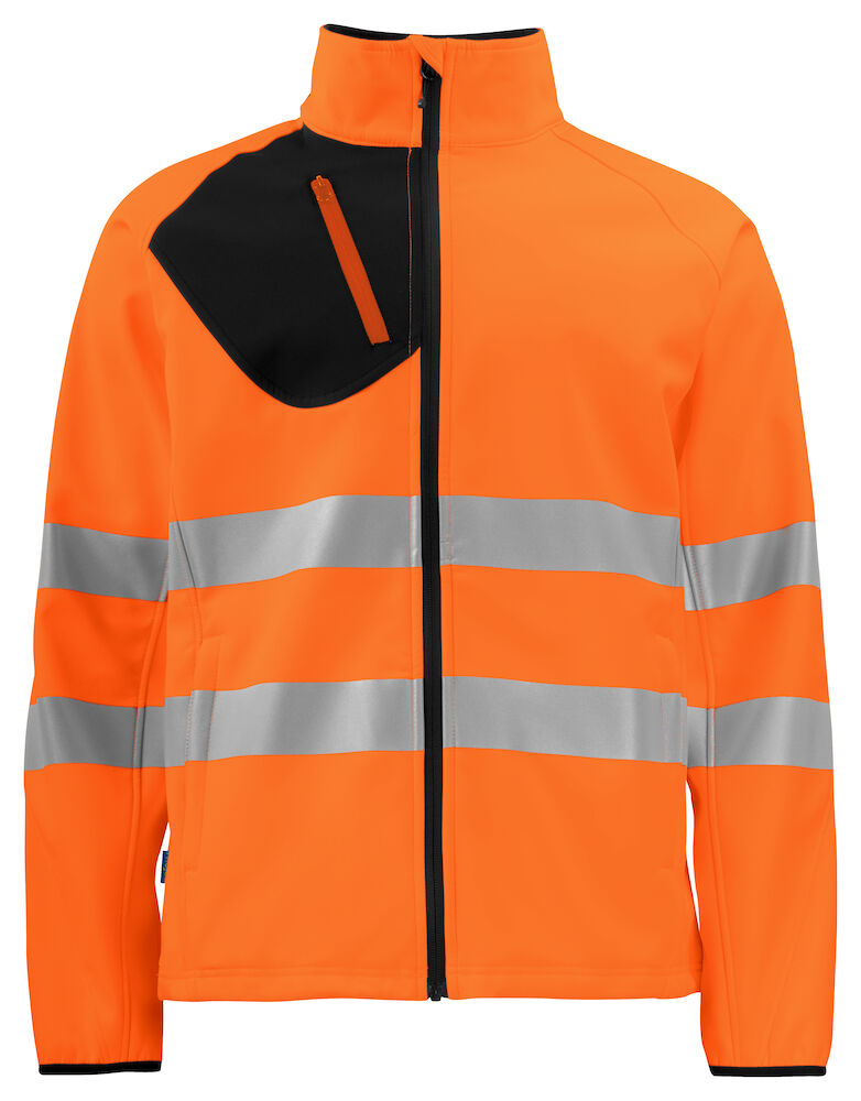 6432 2 LAGIGE WARNSCHUTZ SOFTSHELL JACKE EN ISO 20471 KLASSE 3/2