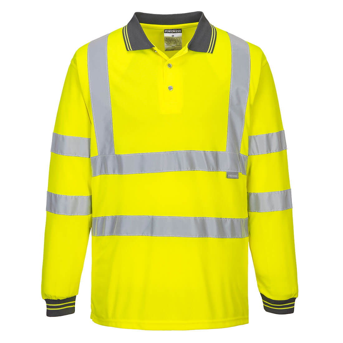 Portwest Langarm Warnschutz Poloshirt