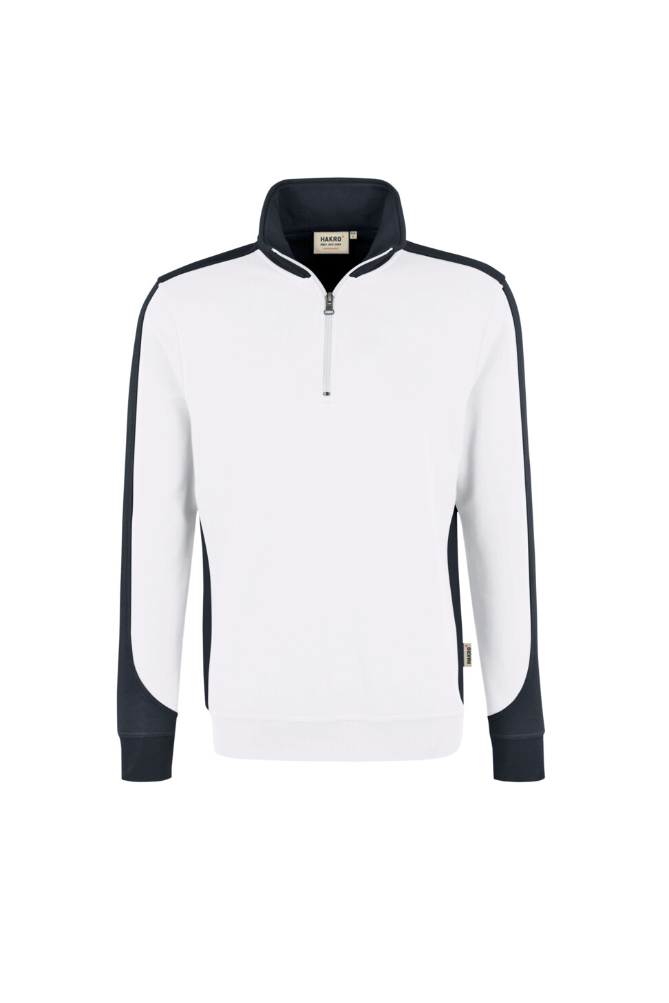 Hakro Mikralinar Zip-Sweatshirt Contrast Damen 001-weiss XS Hakro Mikralinar Zip-Sweatshirt Contrast Damen 001-weiss XS
