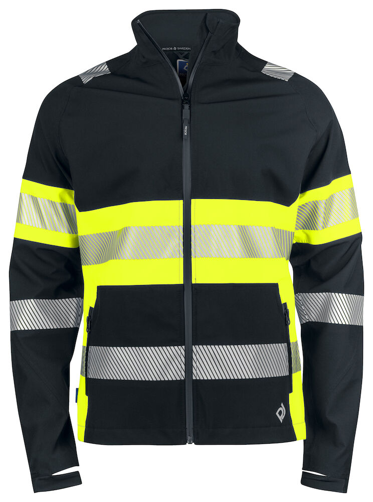 6442 WIND- UND WASSERDICHTE SOFTSHELL JACKE EN ISO 20471 KLASSE 1 11 gelb/schwarz hv 4XL