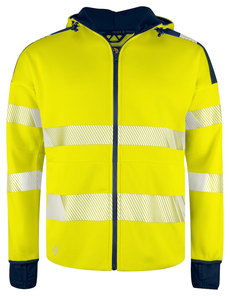 6110 FULL ZIP KAPUZENJACKE EN ISO 20471 KLASSE 3/2 10 gelb/marine hv 3XL