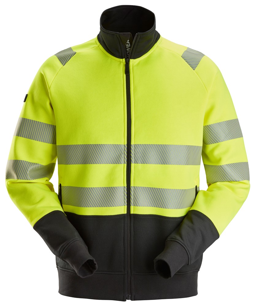 High-Vis-Jacke mit durchgehendem Reißverschluss, Warnschutzklasse 2