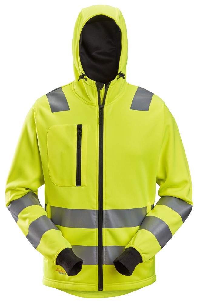 High-Vis-Kapuzenjacke mit durchgehendem Reißverschluss, Warnschutzklasse 2/3