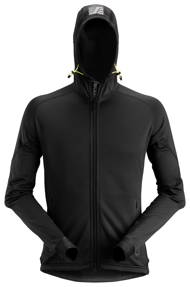 Polartec® Power Stretch® 2.0 Stretch-Fleece-Kapuzen Arbeitsjacke mit durchgehendem Reißverschluss