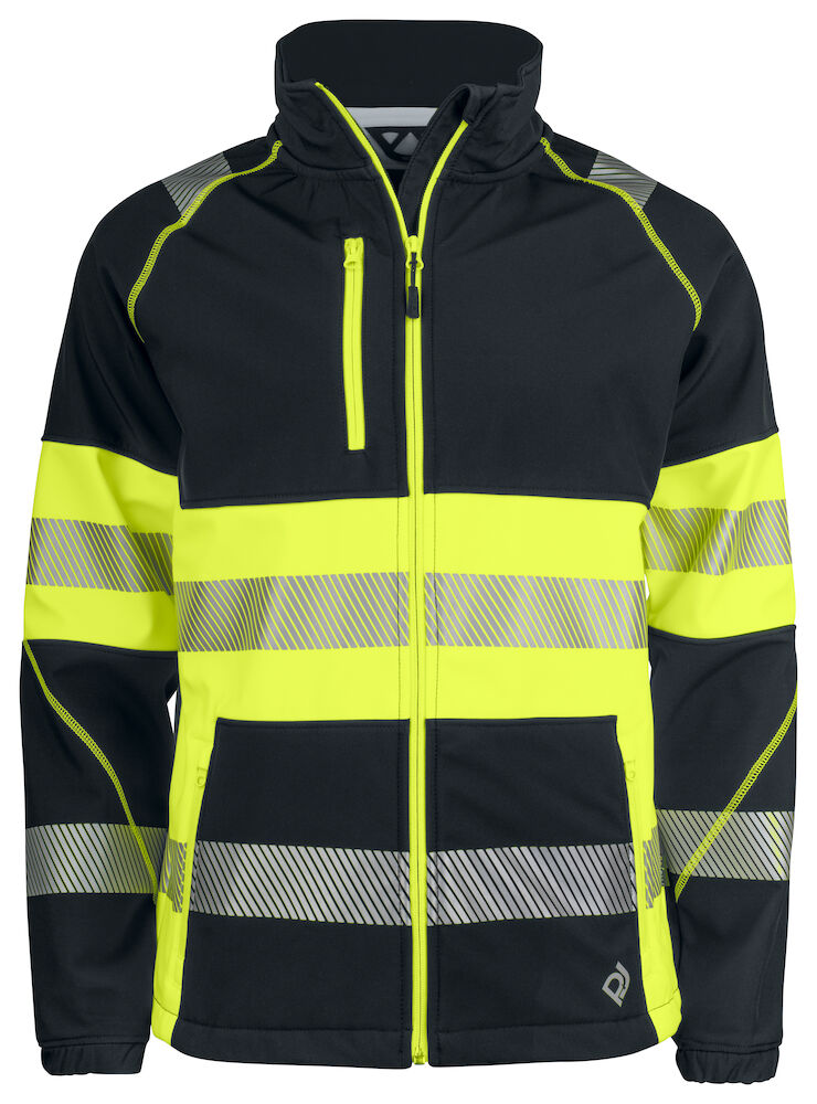 6443 SOFTSHELL JACKE EN ISO 20471 KLASSE 1 11 gelb/schwarz hv XS