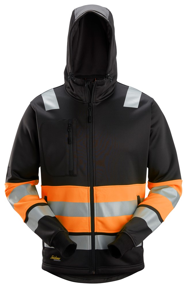 High-Vis-Kapuzenjacke mit durchgehendem Reißverschluss, Warnschutzklasse 1 High-Vis-Kapuzenjacke mit durchgehendem Reißverschluss, Warnschutzklasse 1
