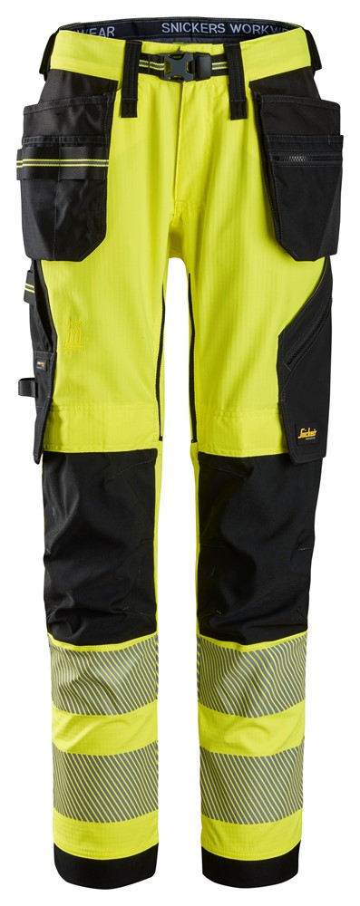 High-VIS, Stretch-Arbeitshose mit Holstertaschen, Warnschutzklasse 2 High-VIS, Stretch-Arbeitshose mit Holstertaschen, Warnschutzklasse 2